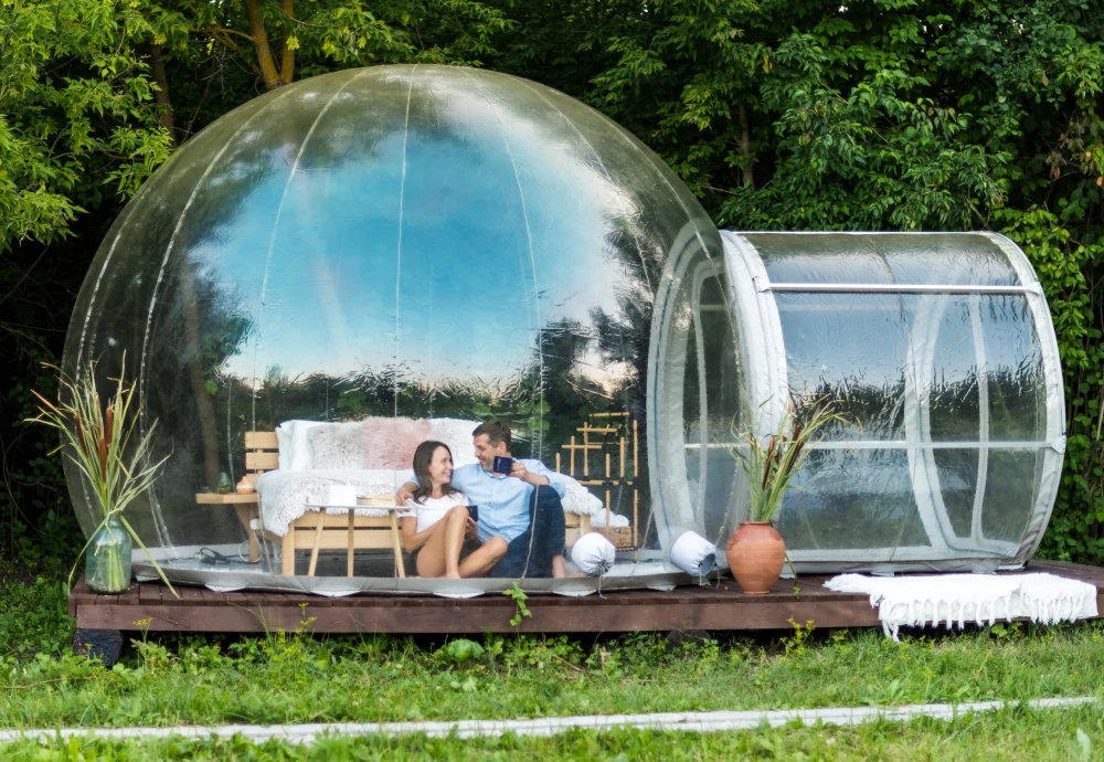 outdoor single tunnel inflatable bubble tent